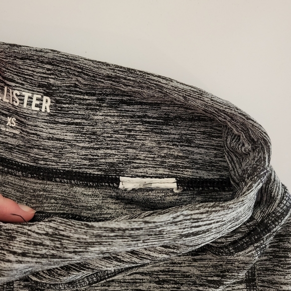 Hollister Black Gray Heather Patterned Tight Leggings Extra Small High Waist EUC - Picture 6 of 8